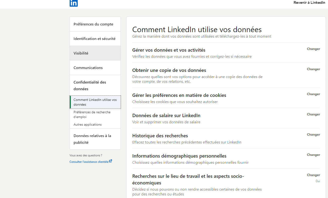 Utilisation données