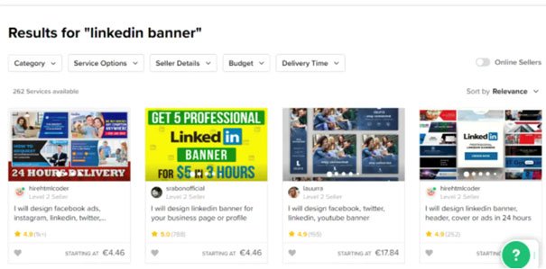 Banner de LinkedIn en Fiverr