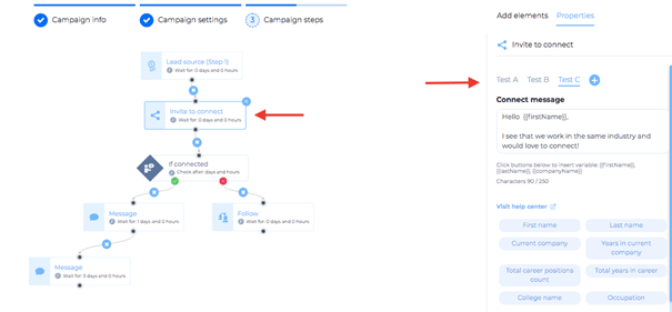 Variante A / B / B dentro de una única campaña de prospección inteligente