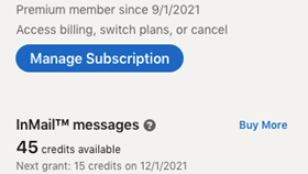 Change LinkedIn subscription