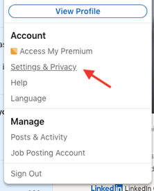 LinkedIn settings and privacy