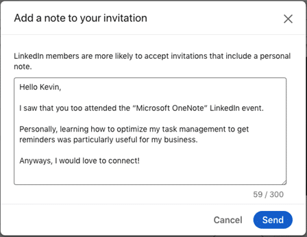 linkedin connection request message template to recruiter